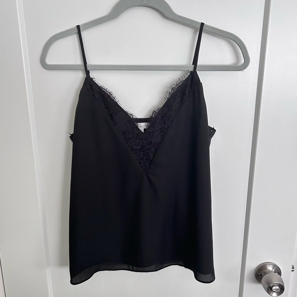 Socialite Black Lace-Trim Cami Top